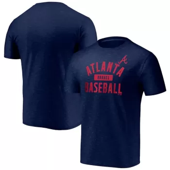 Men's Atlanta Braves Fanatics Navy Primary Pill Space Dye T-Shirt Men's Atlanta Braves Fanatics Navy Primary Pill Space Dye T-Shirt