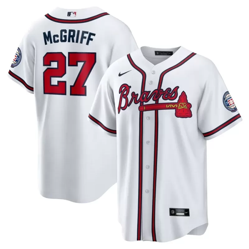 Men's Atlanta Braves Fred McGriff Nike White 2023 Hall of Fame Patch Inline Replica Jersey Men's Atlanta Braves Fred McGriff Nike White 2023 Hall of Fame Patch Inline Replica Jersey
