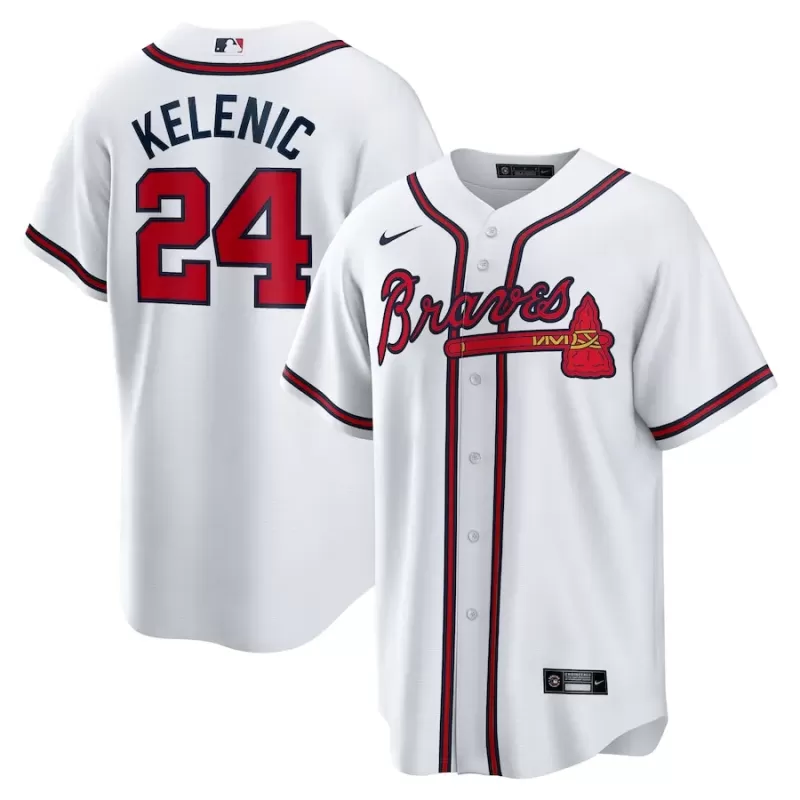 Men's Atlanta Braves Jarred Kelenic Nike White Home Replica Jersey Men's Atlanta Braves Jarred Kelenic Nike White Home Replica Jersey