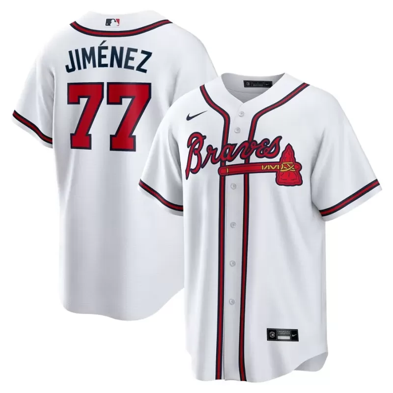 Men's Atlanta Braves Joe Jiménez Nike White Home Replica Player Jersey Men's Atlanta Braves Joe Jiménez Nike White Home Replica Player Jersey