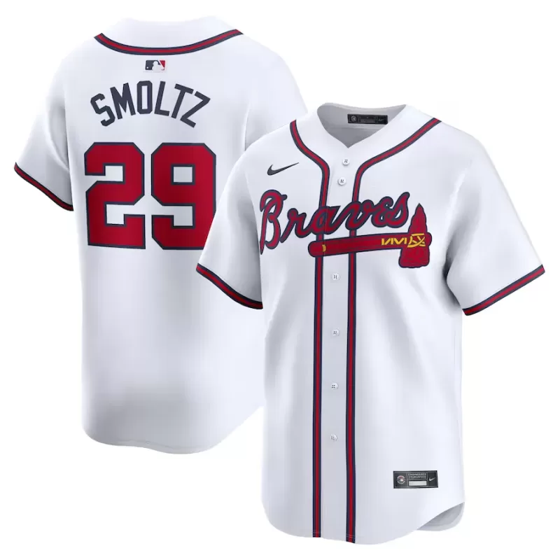 Men's Atlanta Braves John Smoltz Nike White Home Limited Player Jersey Men's Atlanta Braves John Smoltz Nike White Home Limited Player Jersey