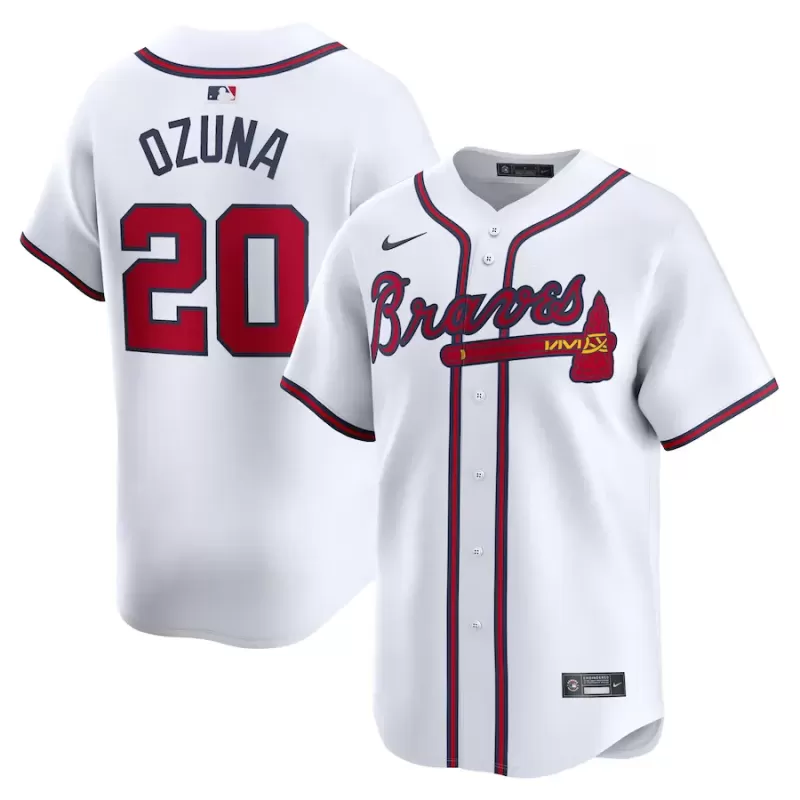 Men's Atlanta Braves Marcell Ozuna Nike White Home Limited Player Jersey Men's Atlanta Braves Marcell Ozuna Nike White Home Limited Player Jersey