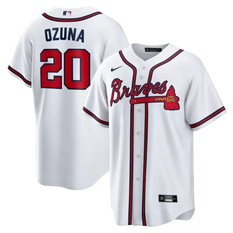 Men's Atlanta Braves Marcell Ozuna Nike White Home Replica Jersey Men's Atlanta Braves Marcell Ozuna Nike White Home Replica Jersey