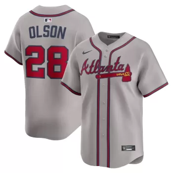 Men's Atlanta Braves Matt Olson Nike Gray Road Limited Player Jersey