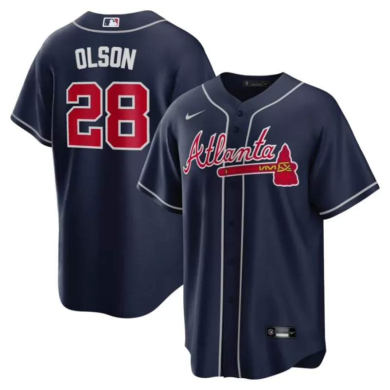 Men's Atlanta Braves Matt Olson Nike Navy Alternate Replica Player Jersey Men's Atlanta Braves Matt Olson Nike Navy Alternate Replica Player Jersey