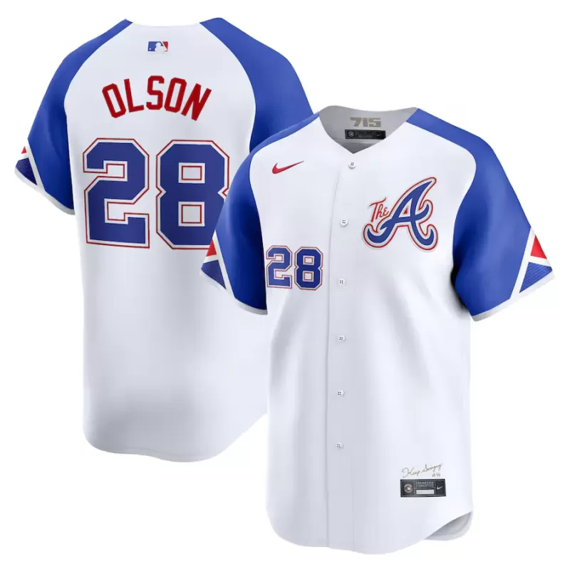Men's Atlanta Braves Matt Olson Nike White City Connect Limited Player Jersey Men's Atlanta Braves Matt Olson Nike White City Connect Limited Player Jersey