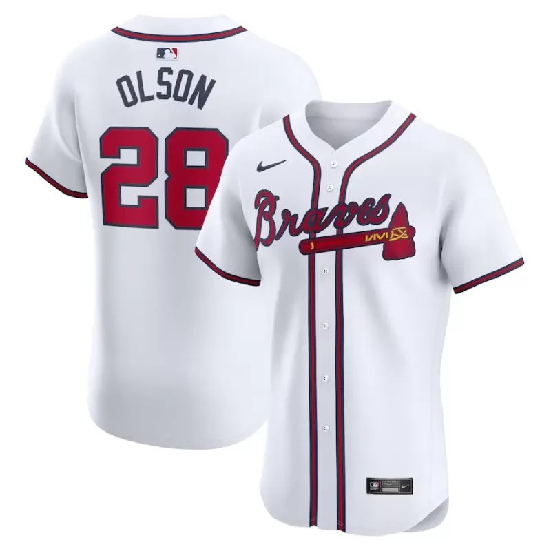Men's Atlanta Braves Matt Olson Nike White Home Elite Player Jersey Men's Atlanta Braves Matt Olson Nike White Home Elite Player Jersey