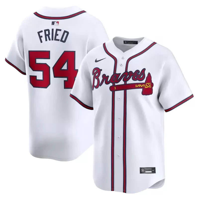 Men's Atlanta Braves Max Fried Nike White Home Limited Player Jersey Men's Atlanta Braves Max Fried Nike White Home Limited Player Jersey