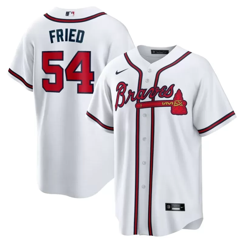 Men's Atlanta Braves Max Fried Nike White Home Replica Player Jersey Men's Atlanta Braves Max Fried Nike White Home Replica Player Jersey