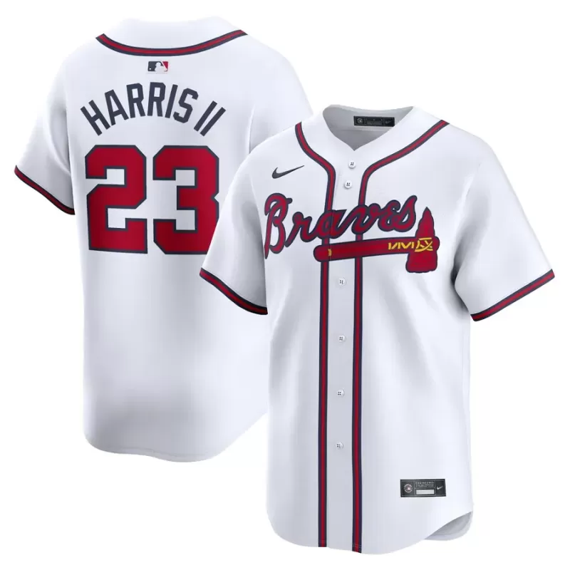 Men's Atlanta Braves Michael Harris II Nike White Home Limited Player Jersey Men's Atlanta Braves Michael Harris II Nike White Home Limited Player Jersey
