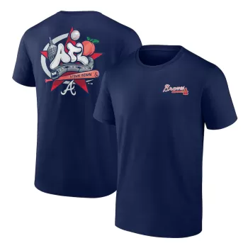 Men's Atlanta Braves Navy Hometown Collection Nice Kicks T-Shirt Men's Atlanta Braves Navy Hometown Collection Nice Kicks T-Shirt