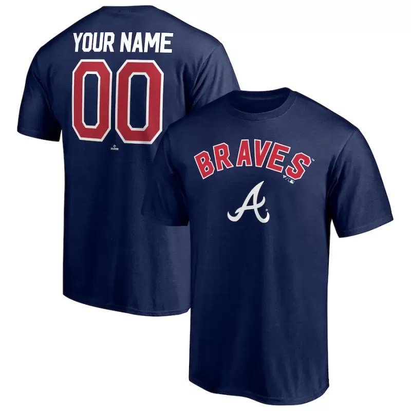 Men's Atlanta Braves Navy Personalized Team Winning Streak Name & Number T-Shirt Men's Atlanta Braves Navy Personalized Team Winning Streak Name & Number T-Shirt