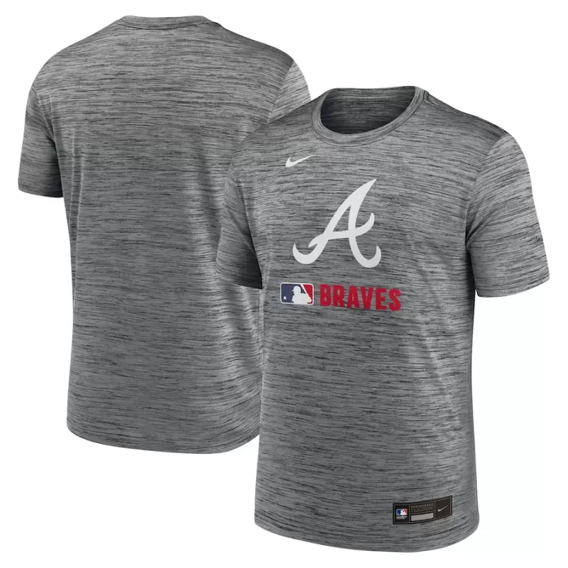 Men's Atlanta Braves Nike Anthracite Authentic Collection Velocity Performance Practice T-Shirt Men's Atlanta Braves Nike Anthracite Authentic Collection Velocity Performance Practice T-Shirt