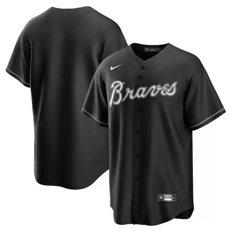 Men's Atlanta Braves Nike Black/White Official Replica Jersey Men's Atlanta Braves Nike Black/White Official Replica Jersey