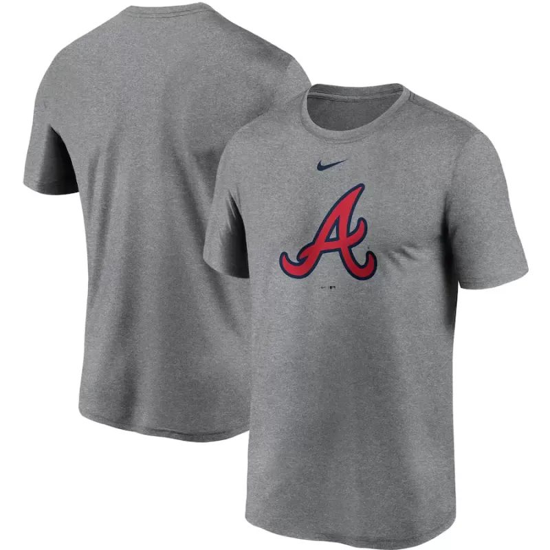 Men's Atlanta Braves Nike Gray Large Logo Legend Performance T-Shirt Men's Atlanta Braves Nike Gray Large Logo Legend Performance T-Shirt