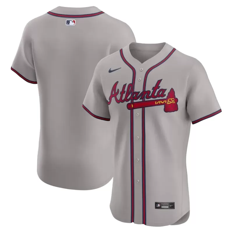 Men's Atlanta Braves Nike Gray Road Elite Jersey Men's Atlanta Braves Nike Gray Road Elite Jersey