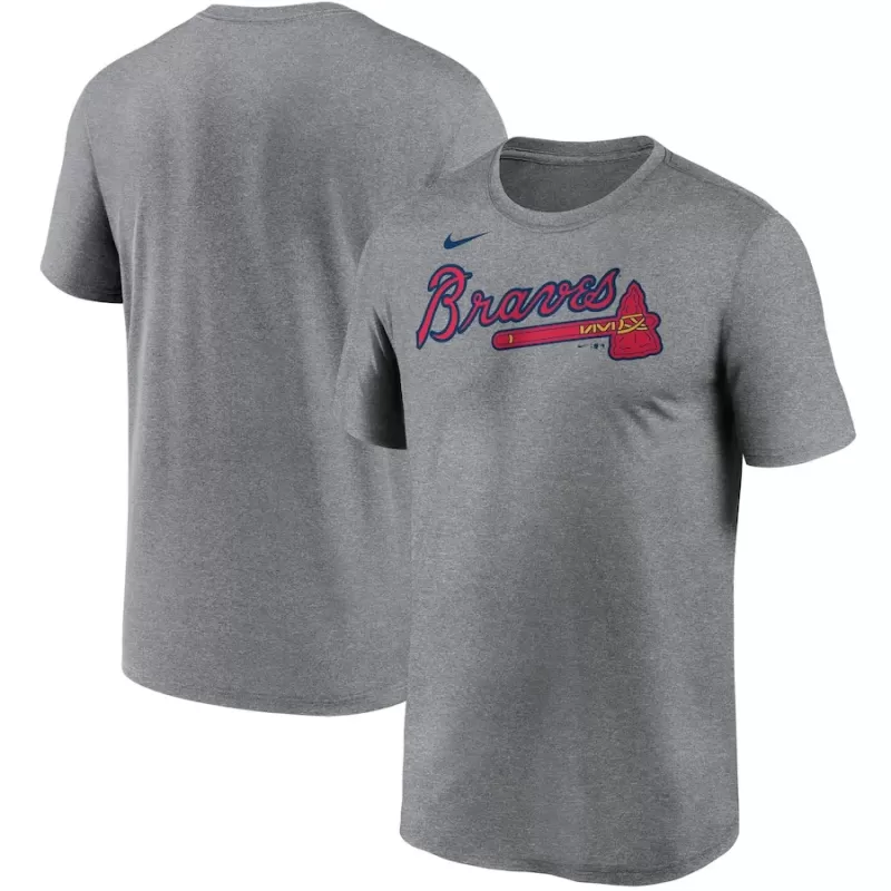 Men's Atlanta Braves Nike Gray Wordmark Legend Performance T-Shirt Men's Atlanta Braves Nike Gray Wordmark Legend Performance T-Shirt