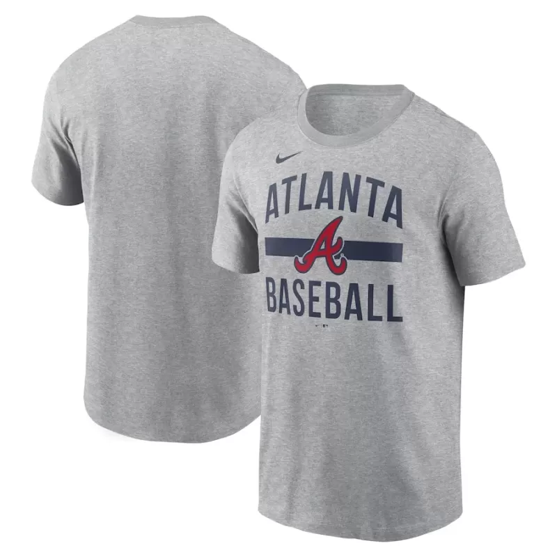 Men's Atlanta Braves Nike Heather Gray Arched T-Shirt Men's Atlanta Braves Nike Heather Gray Arched T-Shirt