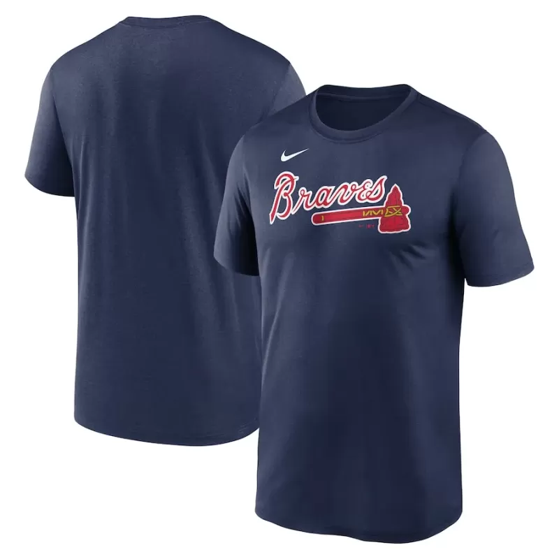 Men's Atlanta Braves Nike Navy Legend Fuse Wordmark T-Shirt Men's Atlanta Braves Nike Navy Legend Fuse Wordmark T-Shirt