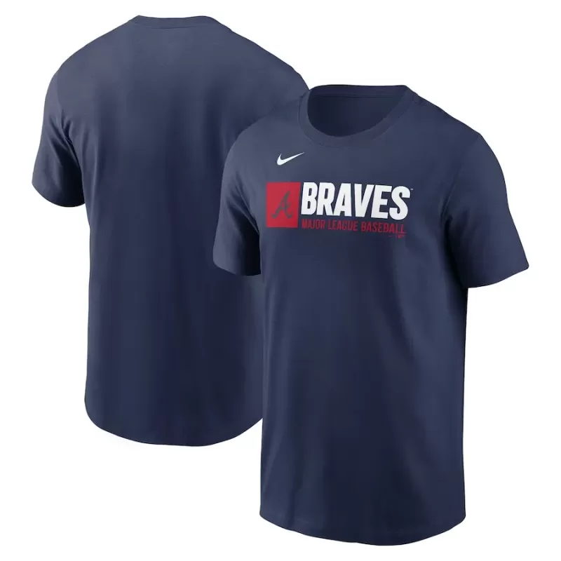 Men's Atlanta Braves Nike Navy Team Block T-Shirt Men's Atlanta Braves Nike Navy Team Block T-Shirt