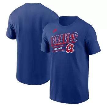 Men's Atlanta Braves Nike Royal Cooperstown Collection Retro T-Shirt Men's Atlanta Braves Nike Royal Cooperstown Collection Retro T-Shirt