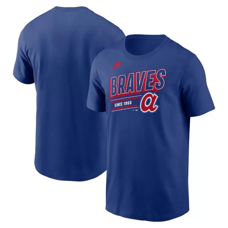 Men's Atlanta Braves Nike Royal Cooperstown Collection Retro T-Shirt Men's Atlanta Braves Nike Royal Cooperstown Collection Retro T-Shirt