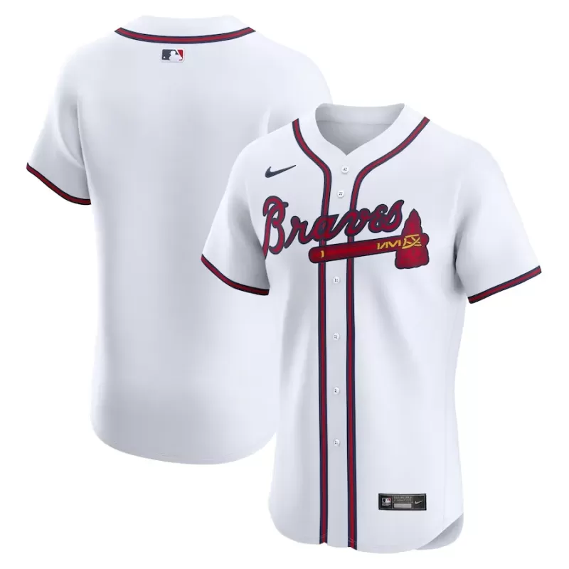 Men's Atlanta Braves Nike White Home Elite Jersey Men's Atlanta Braves Nike White Home Elite Jersey