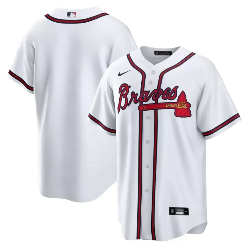 Men's Atlanta Braves Nike White Home Replica Team Jersey Men's Atlanta Braves Nike White Home Replica Team Jersey