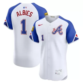 Men's Atlanta Braves Ozzie Albies Nike White City Connect Elite Jersey Men's Atlanta Braves Ozzie Albies Nike White City Connect Elite Jersey
