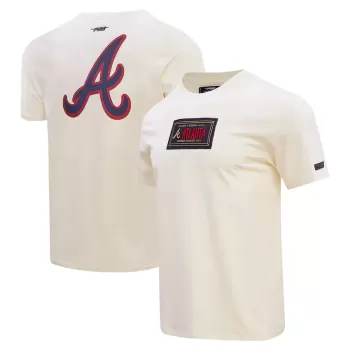 Men's Atlanta Braves Pro Standard Cream Club Member Badge T-Shirt Men's Atlanta Braves Pro Standard Cream Club Member Badge T-Shirt