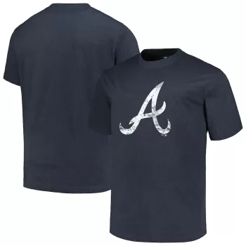 Men's Atlanta Braves Profile Heather Navy Big & Tall Weathered Logo T-Shirt Men's Atlanta Braves Profile Heather Navy Big & Tall Weathered Logo T-Shirt