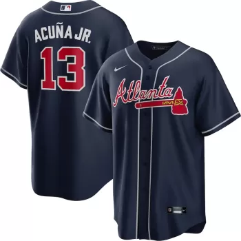 Men's Atlanta Braves Ronald Acuña Jr. Nike Navy Big & Tall Alternate Replica Player Jersey