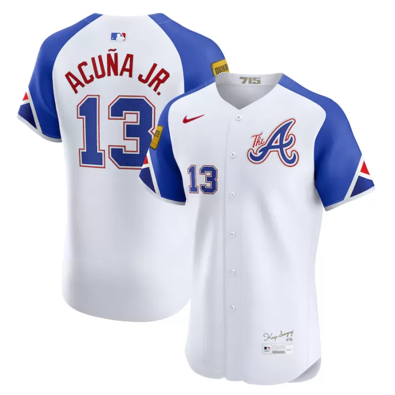 Men's Atlanta Braves Ronald Acuña Jr. Nike White City Connect Elite Jersey Men's Atlanta Braves Ronald Acuña Jr. Nike White City Connect Elite Jersey