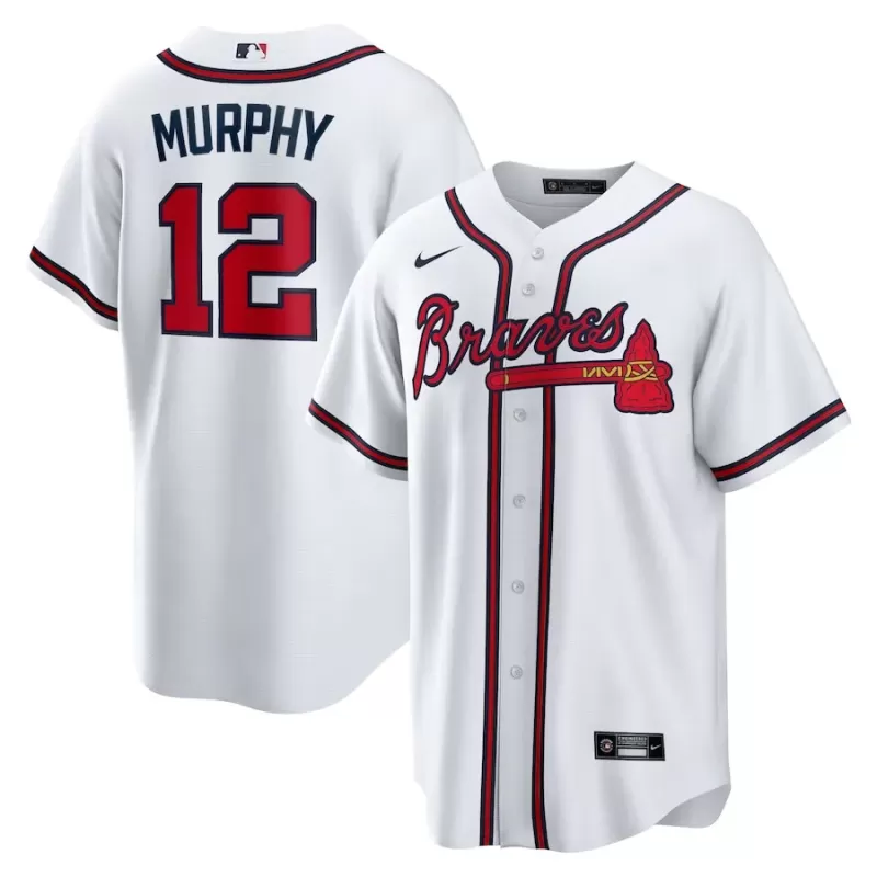 Men's Atlanta Braves Sean Murphy Nike White Replica Player Jersey Men's Atlanta Braves Sean Murphy Nike White Replica Player Jersey