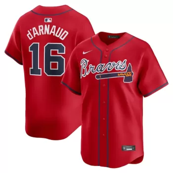 Men's Atlanta Braves Travis d'Arnaud Nike Red Limited Jersey