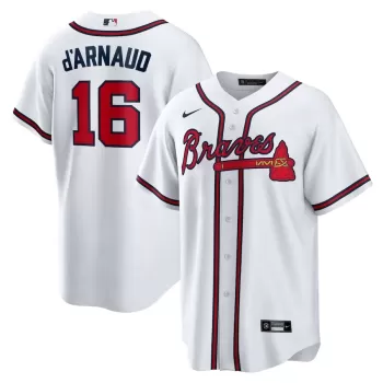 Men's Atlanta Braves Travis d'Arnaud Nike White Home Official Replica Player Jersey