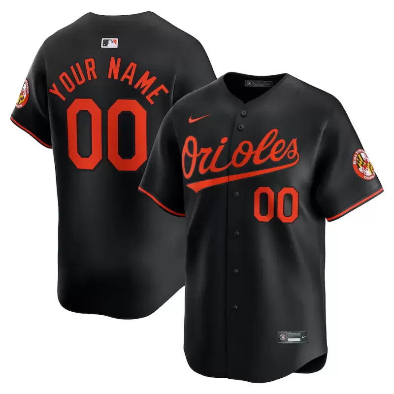 Men's Baltimore Orioles Nike Black Alternate Limited Custom Jersey Men's Baltimore Orioles Nike Black Alternate Limited Custom Jersey