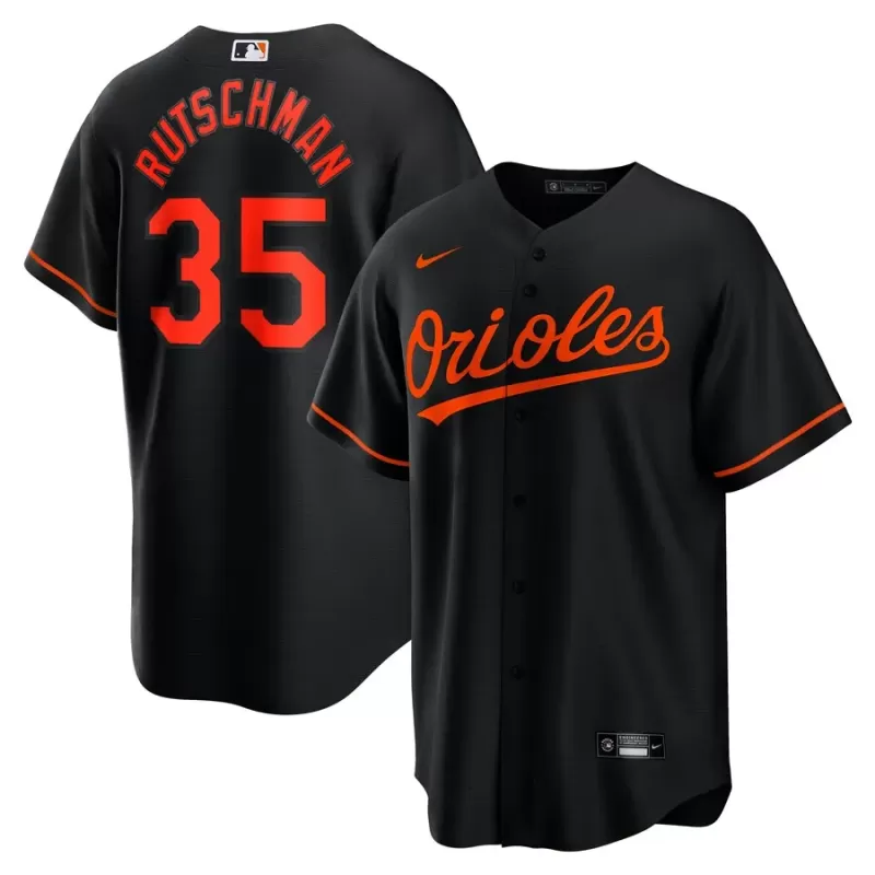 Men's Baltimore Orioles Adley Rutschman Nike Black Alternate Replica Player Jersey Men's Baltimore Orioles Adley Rutschman Nike Black Alternate Replica Player Jersey