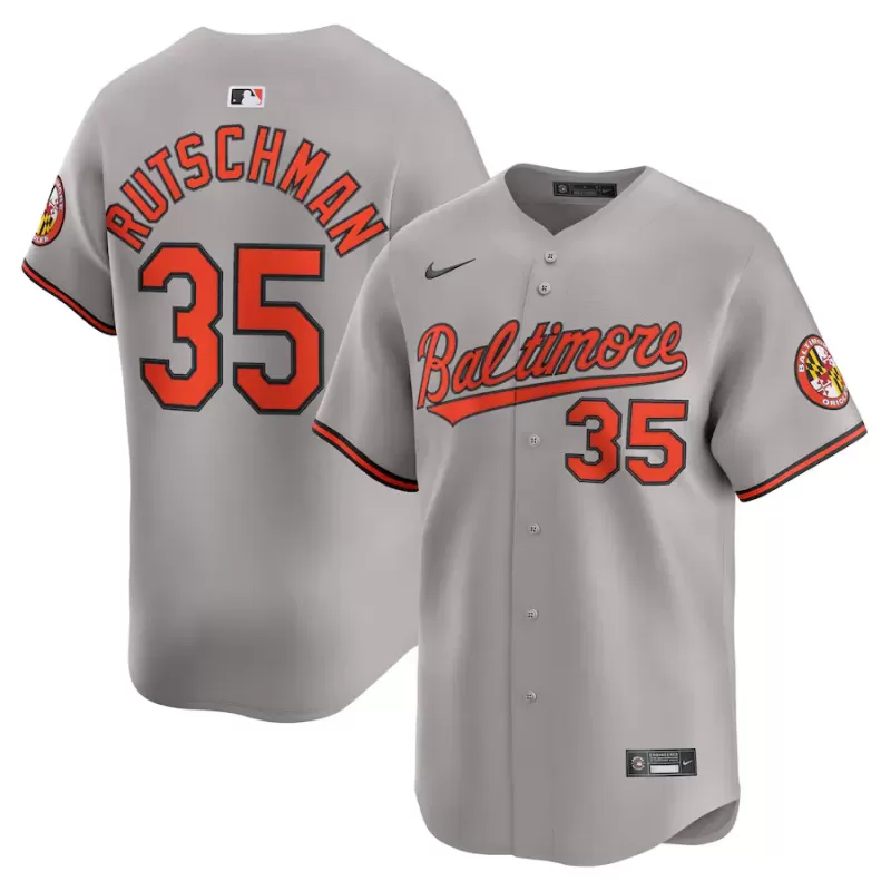 Men's Baltimore Orioles Adley Rutschman Nike Gray Road Limited Player Jersey Men's Baltimore Orioles Adley Rutschman Nike Gray Road Limited Player Jersey