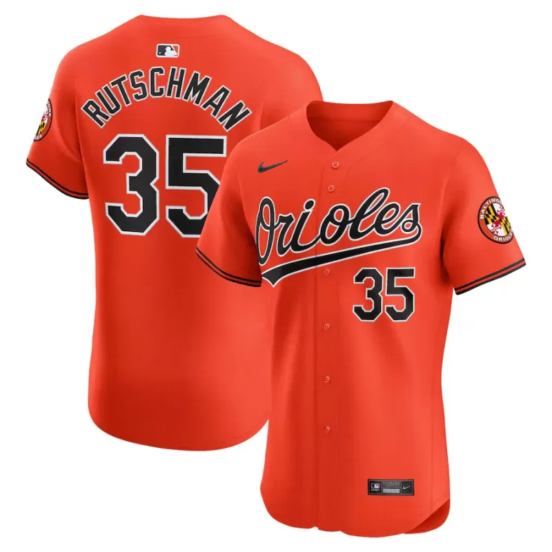 Men's Baltimore Orioles Adley Rutschman Nike Orange Alternate Elite Player Jersey Men's Baltimore Orioles Adley Rutschman Nike Orange Alternate Elite Player Jersey