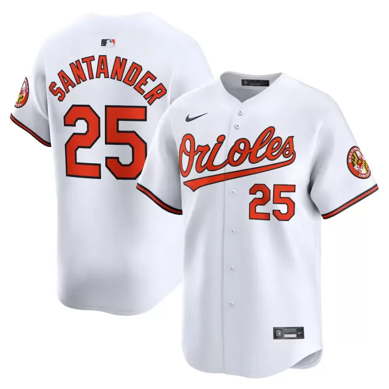 Men's Baltimore Orioles Anthony Santander Nike White Home Limited Player Jersey Men's Baltimore Orioles Anthony Santander Nike White Home Limited Player Jersey