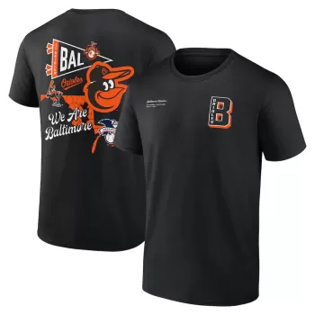 Men's Baltimore Orioles Black Split Zone T-Shirt Men's Baltimore Orioles Black Split Zone T-Shirt