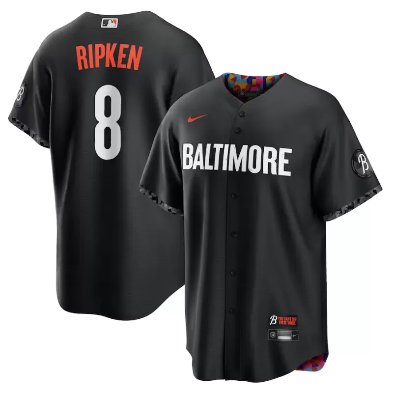 Men's Baltimore Orioles Cal Ripken Nike Black City Connect Replica Player Jersey