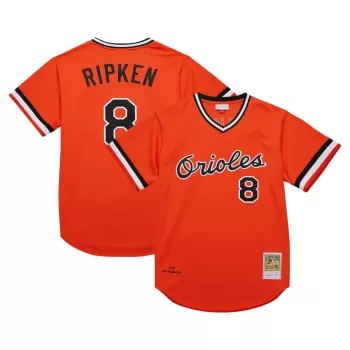 Men's Baltimore Orioles Cal Ripken Jr. Mitchell & Ness Orange 2001 Cooperstown Collection Authentic Throwback Jersey