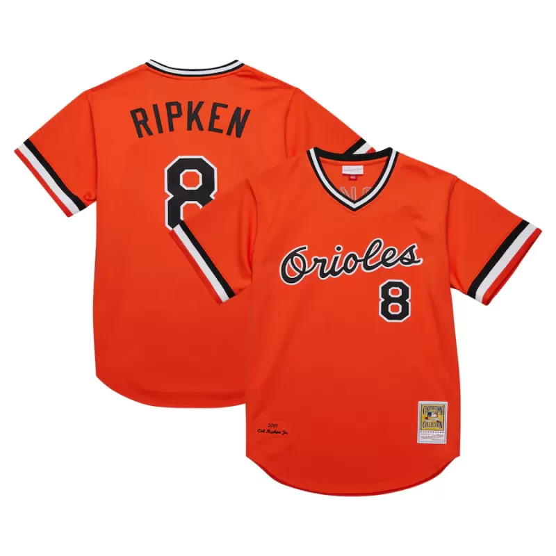 Men's Baltimore Orioles Cal Ripken Jr. Mitchell & Ness Orange 2001 Cooperstown Collection Authentic Throwback Jersey Men's Baltimore Orioles Cal Ripken Jr. Mitchell & Ness Orange 2001 Cooperstown Collection Authentic Throwback Jersey