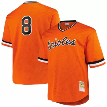 Men's Baltimore Orioles Cal Ripken Jr. Profile Orange Big & Tall Cooperstown Collection Mesh Batting Practice Jersey Men's Baltimore Orioles Cal Ripken Jr. Profile Orange Big & Tall Cooperstown Collection Mesh Batting Practice Jersey