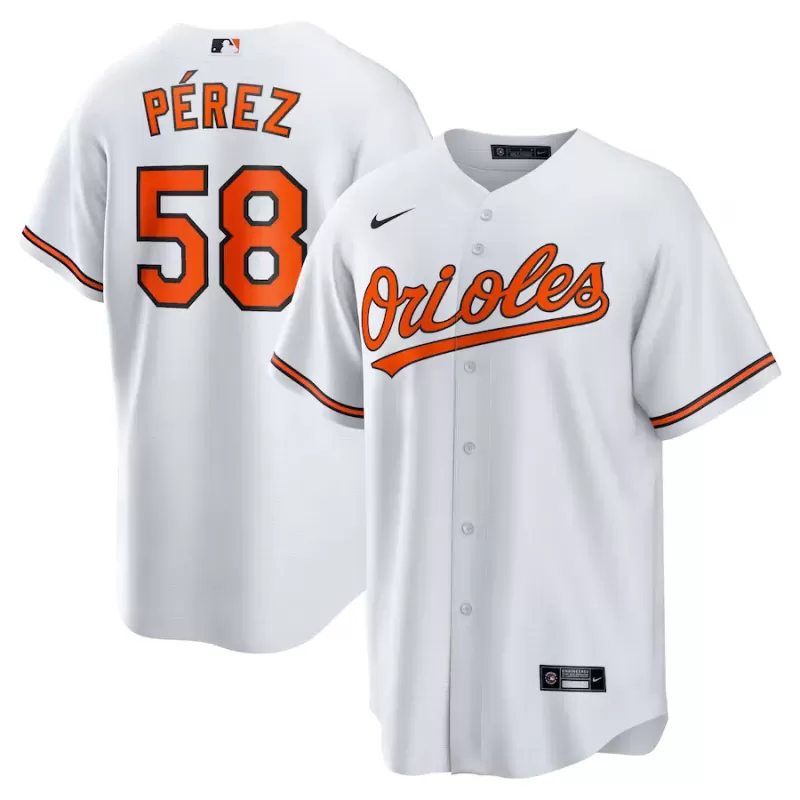 Men's Baltimore Orioles Cionel Perez Nike White Home Replica Jersey