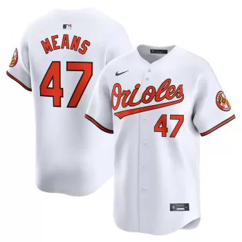 Men's Baltimore Orioles John Means Nike White Home Limited Player Jersey Men's Baltimore Orioles John Means Nike White Home Limited Player Jersey