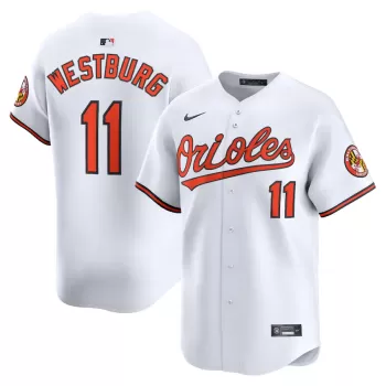 Men's Baltimore Orioles Jordan Westburg Nike White Alternate Limited Player Jersey Men's Baltimore Orioles Jordan Westburg Nike White Alternate Limited Player Jersey