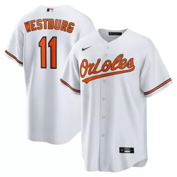 Men's Baltimore Orioles Jordan Westburg Nike White Home Replica Jersey Men's Baltimore Orioles Jordan Westburg Nike White Home Replica Jersey